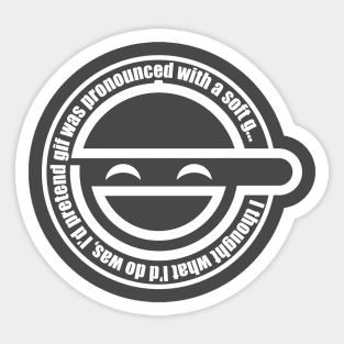 Laughing Man Gif (white) Sticker